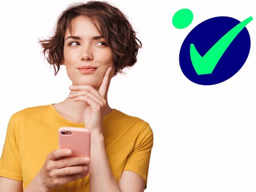 Woman finding the right solutions via a mobile virtual bookkeeping guide